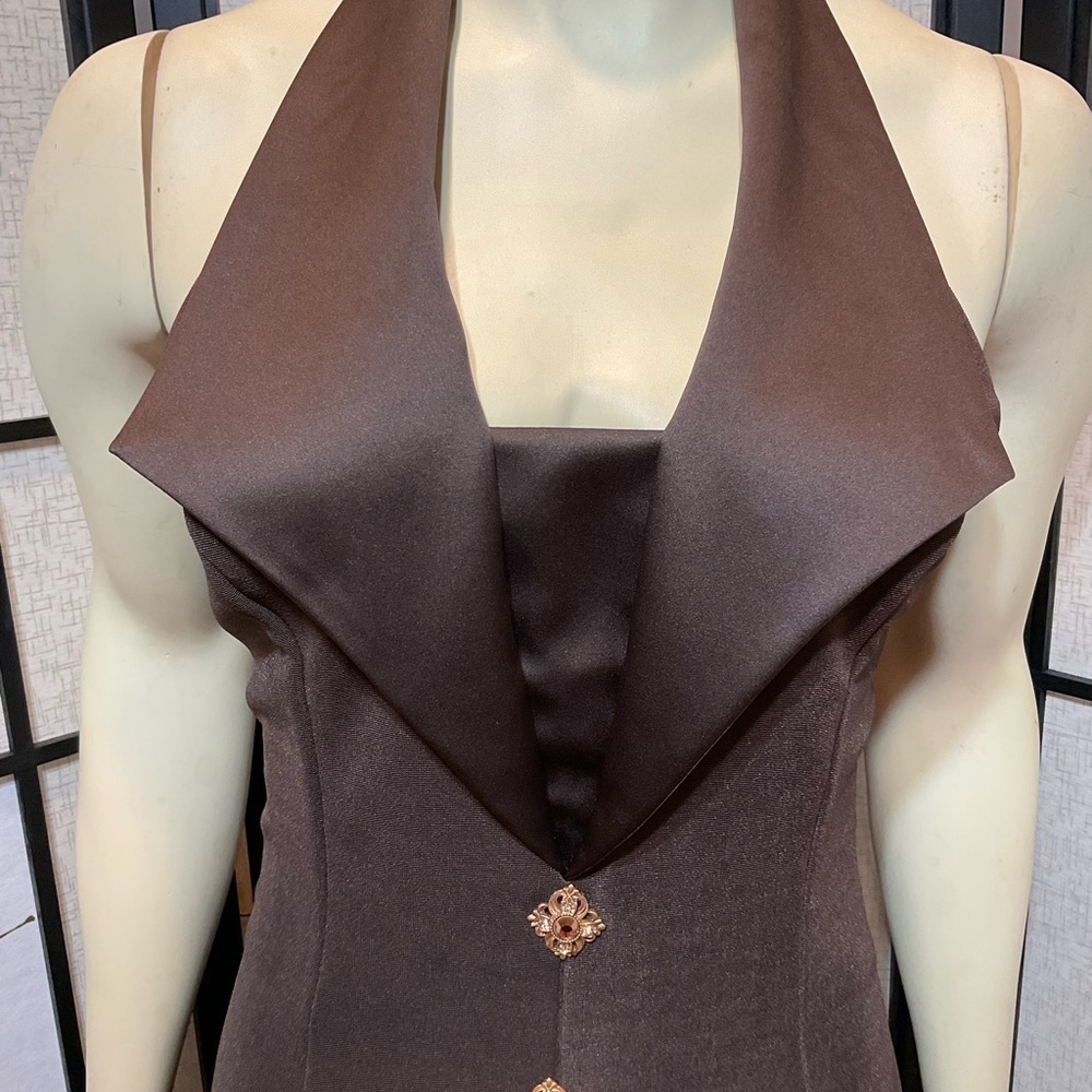 SCOTT McClintock Long Halter Top Dress Size 10 - Picture 4 of 16